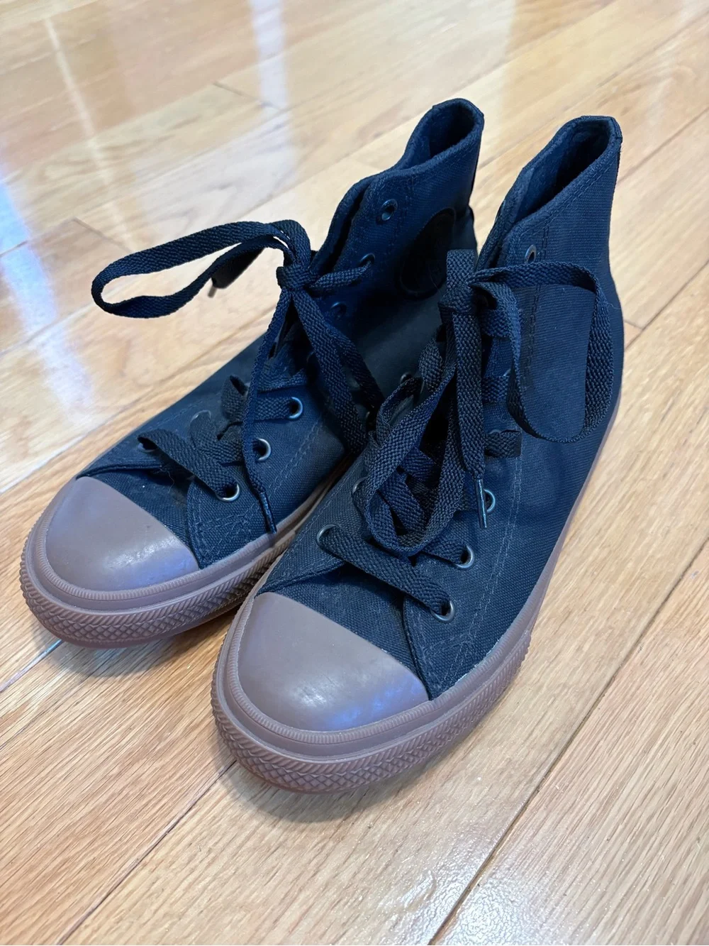 Converse Kids Black High-Top Sneakers with Brown Sole